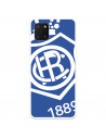 Fundaara Samsung Galaxy A81 del Recre Escudo Fondo Azul - Licencia Oficial Real Club Recreativo de Huelva