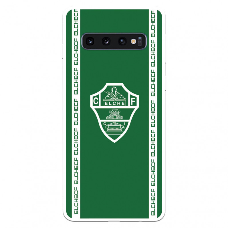 Fundaara Samsung Galaxy S10 Plus del Elche CF Escudo Fondo Verde Escudo Fondo Verde - Licencia Oficial Elche CF