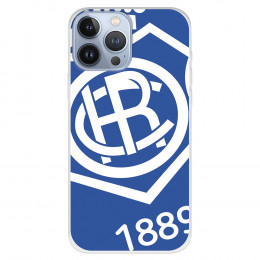 Funda para iPhone 13 Pro Max del Recre Escudo Fondo Azul - Licencia Oficial Real Club Recreativo de Huelva