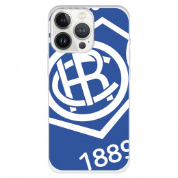 Funda para iPhone 13 Pro del Recre Escudo Fondo Azul - Licencia Oficial Real Club Recreativo de Huelva
