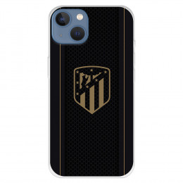 Funda para iPhone 13 del Atleti Escudo Dorado Fondo Negro - Licencia Oficial Atlético de Madrid
