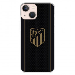 Funda para iPhone 13 Mini del Atleti Escudo Dorado Fondo Negro - Licencia Oficial Atlético de Madrid