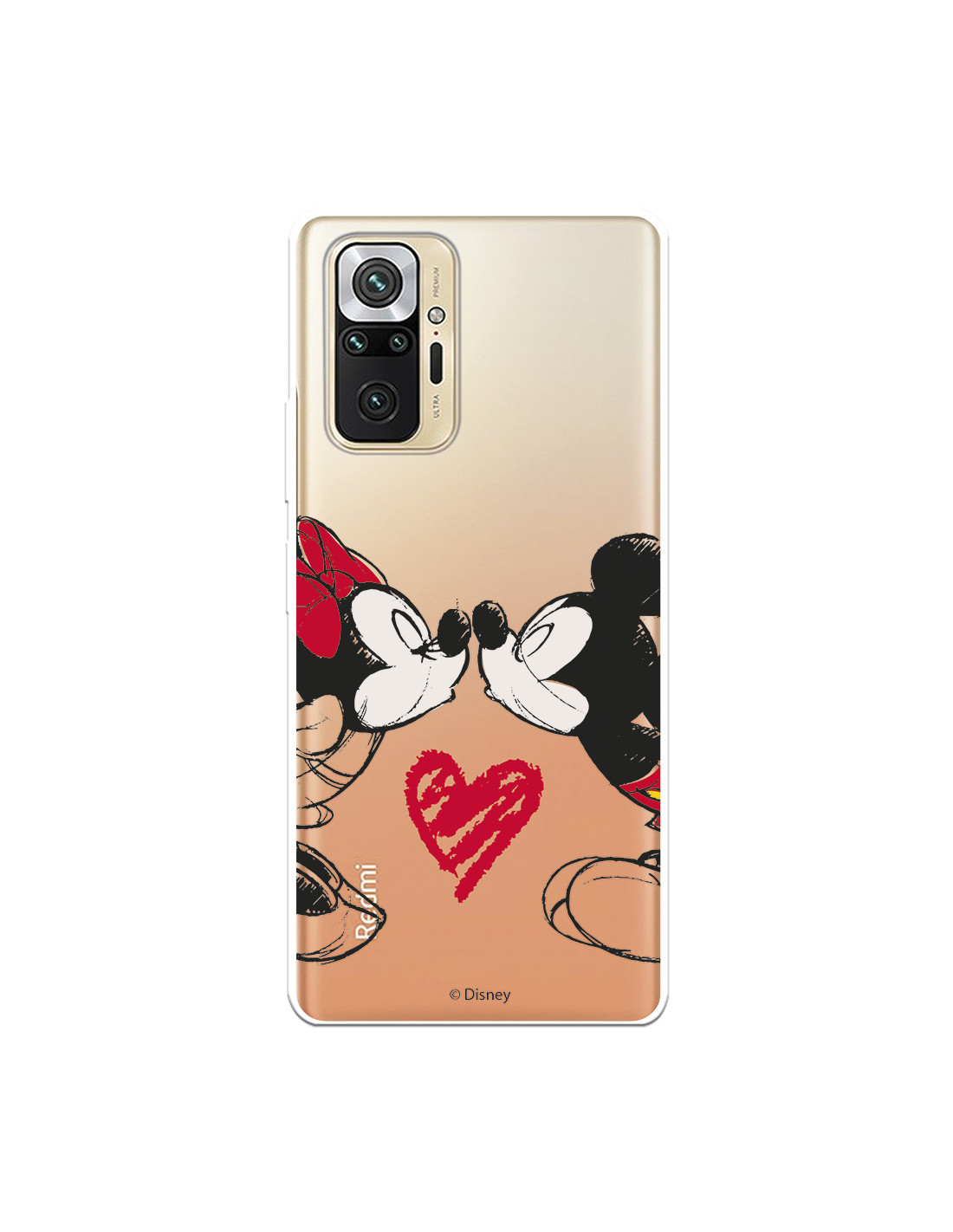 Funda para Xiaomi Redmi Note 10 Pro Oficial de Disney Mickey y Minnie Beso  - Clásicos Disney