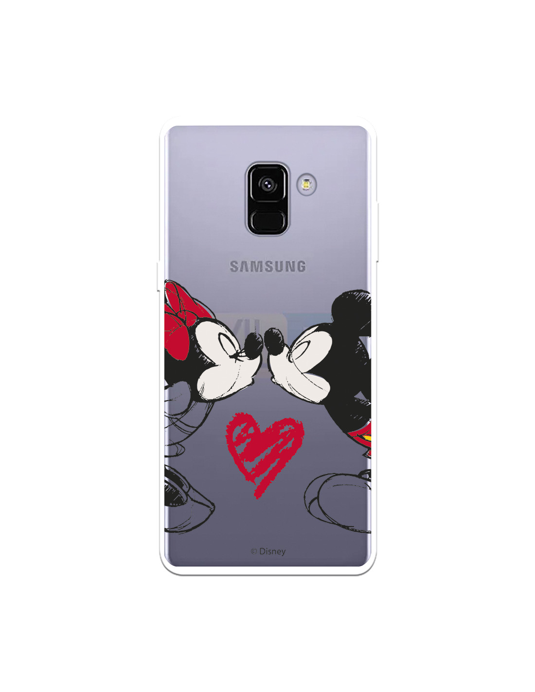 Funda para Samsung Galaxy A8 Plus 2018 Oficial de Disney Mickey y Minnie - Clásicos Disney