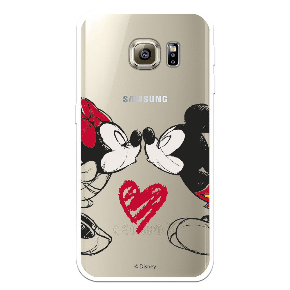 Funda para Samsung Galaxy S6 Edge Oficial de Disney Mickey y Minnie Beso - Clásicos