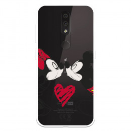 Funda para Nokia 4.2 Oficial de Disney Mickey y Minnie Beso - Clásicos Disney