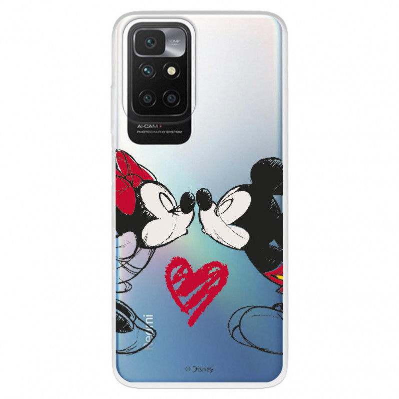 Funda para Xiaomi Redmi 10 Oficial de Disney Mickey y Minnie Beso - Clásicos Disney