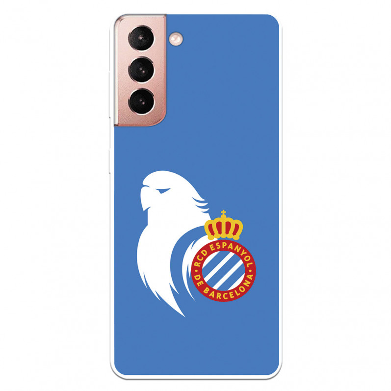 Fundaara Samsung Galaxy S21 del RCD Espanyol Escudo Perico Escudo Perico - Licencia Oficial RCD Espanyol