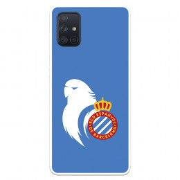 Fundaara Samsung Galaxy A71 del RCD Espanyol Escudo Perico Escudo Perico - Licencia Oficial RCD Espanyol