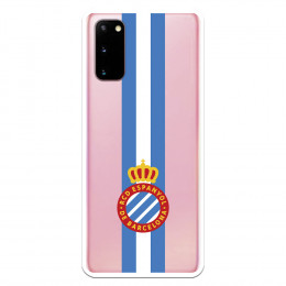 Fundaara Samsung Galaxy S20 del RCD Espanyol Escudo Albiceleste Escudo Albiceleste - Licencia Oficial RCD Espanyol