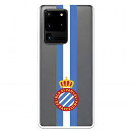 Fundaara Samsung Galaxy S20 Ultra del RCD Espanyol Escudo Albiceleste Escudo Albiceleste - Licencia Oficial RCD Espanyol