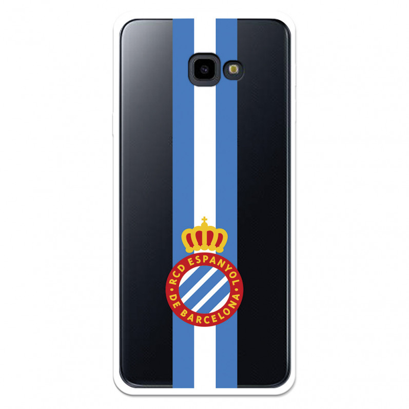Fundaara Samsung Galaxy J4 Plus del RCD Espanyol Escudo Albiceleste Escudo Albiceleste - Licencia Oficial RCD Espanyol