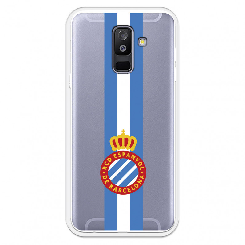 Fundaara Samsung Galaxy A6 Plus 2018 del RCD Espanyol Escudo Albiceleste Escudo Albiceleste - Licencia Oficial RCD Espanyol