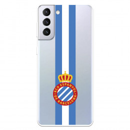 Fundaara Samsung Galaxy S21 Plus del RCD Espanyol Escudo Albiceleste Escudo Albiceleste - Licencia Oficial RCD Espanyol