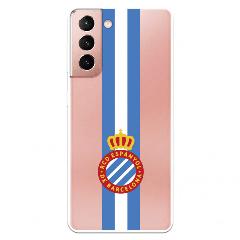 Fundaara Samsung Galaxy S21 del RCD Espanyol Escudo Albiceleste Escudo Albiceleste - Licencia Oficial RCD Espanyol