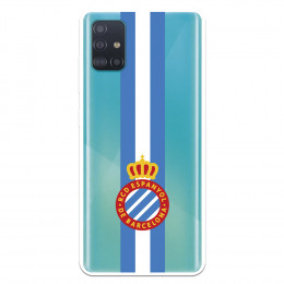 Fundaara Samsung Galaxy A51 del RCD Espanyol Escudo Albiceleste Escudo Albiceleste - Licencia Oficial RCD Espanyol