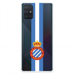 Fundaara Samsung Galaxy A71 del RCD Espanyol Escudo Albiceleste Escudo Albiceleste - Licencia Oficial RCD Espanyol