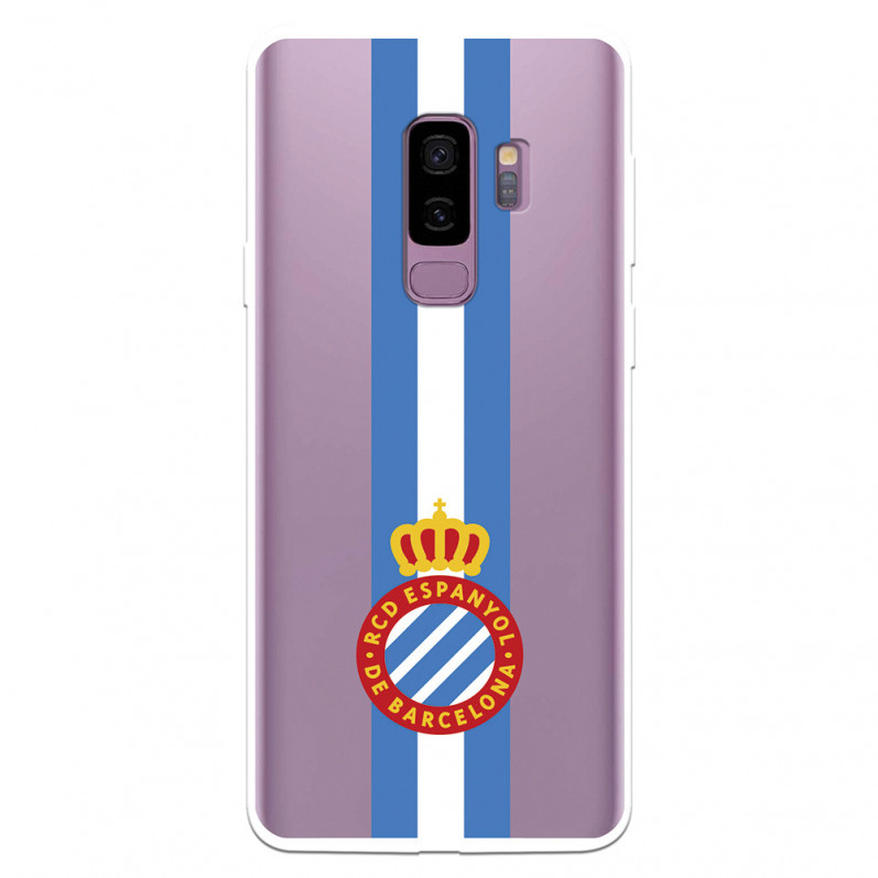 Fundaara Samsung Galaxy S9 Plus del RCD Espanyol Escudo Albiceleste Escudo Albiceleste - Licencia Oficial RCD Espanyol
