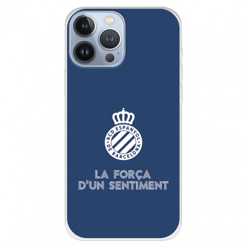 Fundaara iPhone 13 Pro Max del RCD Espanyol Escudo Fondo Azul Escudo Fondo Azul - Licencia Oficial RCD Espanyol