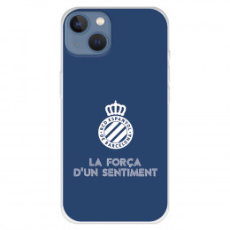 Fundaara iPhone 13 del RCD Espanyol Escudo Fondo Azul Escudo Fondo Azul - Licencia Oficial RCD Espanyol
