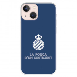 Fundaara iPhone 13 Mini del RCD Espanyol Escudo Fondo Azul Escudo Fondo Azul - Licencia Oficial RCD Espanyol