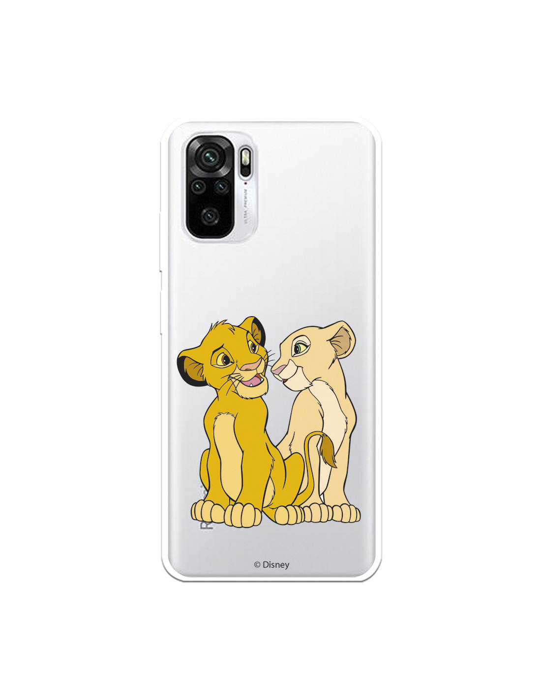 Funda para Xiaomi Redmi Note 10S Oficial de Disney Simba y Nala Silueta -  El Rey León