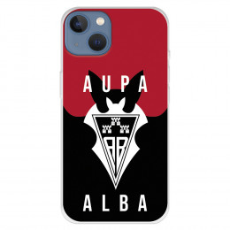 Funda para iPhone 13 del Albacete Escudo Aupa Alba Blanco - Licencia Oficial Albacete Balompié