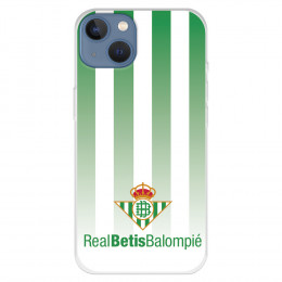 Funda para iPhone 13 del Betis Fondo Rayas Verdiblancas - Licencia Oficial Real Betis Balompié