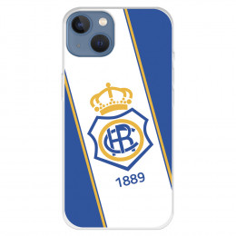 Funda para iPhone 13 del Recre Fondo 1889 Blanquiazul - Licencia Oficial Real Club Recreativo de Huelva