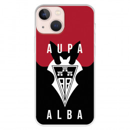 Funda para iPhone 13 Mini del Albacete Escudo Aupa Alba Blanco - Licencia Oficial Albacete Balompié