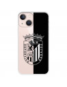 Funda para iPhone 13 Mini del Badajoz Escudo Fondo Negro y transparente - Licencia Oficial Club Deportivo Badajoz