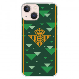 Funda para iPhone 13 Mini del Betis Escudo Amarillo Fondo Verde - Licencia Oficial Real Betis Balompié