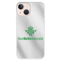 Funda para iPhone 13 Mini del Betis Fondo Trama Blanca - Licencia Oficial Real Betis Balompié