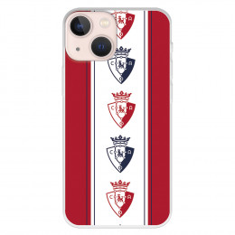 Funda para iPhone 13 Mini del Osasuna Escudos Patrón Vertical Rojo - Licencia Oficial CA Osasuna