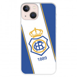 Funda para iPhone 13 Mini del Recre Fondo 1889 Blanquiazul - Licencia Oficial Real Club Recreativo de Huelva