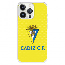 Funda para iPhone 13 Pro del Cádiz Fondo Amarillo - Licencia Oficial Cádiz CF