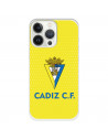 Funda para iPhone 13 Pro del Cádiz Fondo Amarillo - Licencia Oficial Cádiz CF