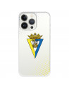 Funda para iPhone 13 Pro del Cádiz Escudo Transparente - Licencia Oficial Cádiz CF
