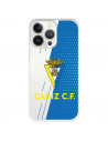 Funda para iPhone 13 Pro del Cádiz Fondo Azul y Transparente - Licencia Oficial Cádiz CF