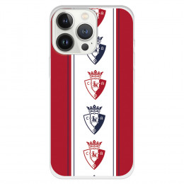 Funda para iPhone 13 Pro del Osasuna Escudos Patrón Vertical Rojo - Licencia Oficial CA Osasuna