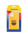Funda para iPhone 13 Pro del Barcelona Escudo Mes que un Club Fondo Amarillo - Licencia Oficial FC Barcelona