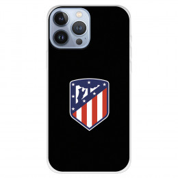 Funda para iPhone 13 Pro Max del Atleti Escudo Fondo Negro - Licencia Oficial Atlético de Madrid