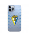 Funda para iPhone 13 Pro Max del Cádiz Escudo Transparente Puntos Azules - Licencia Oficial Cádiz CF