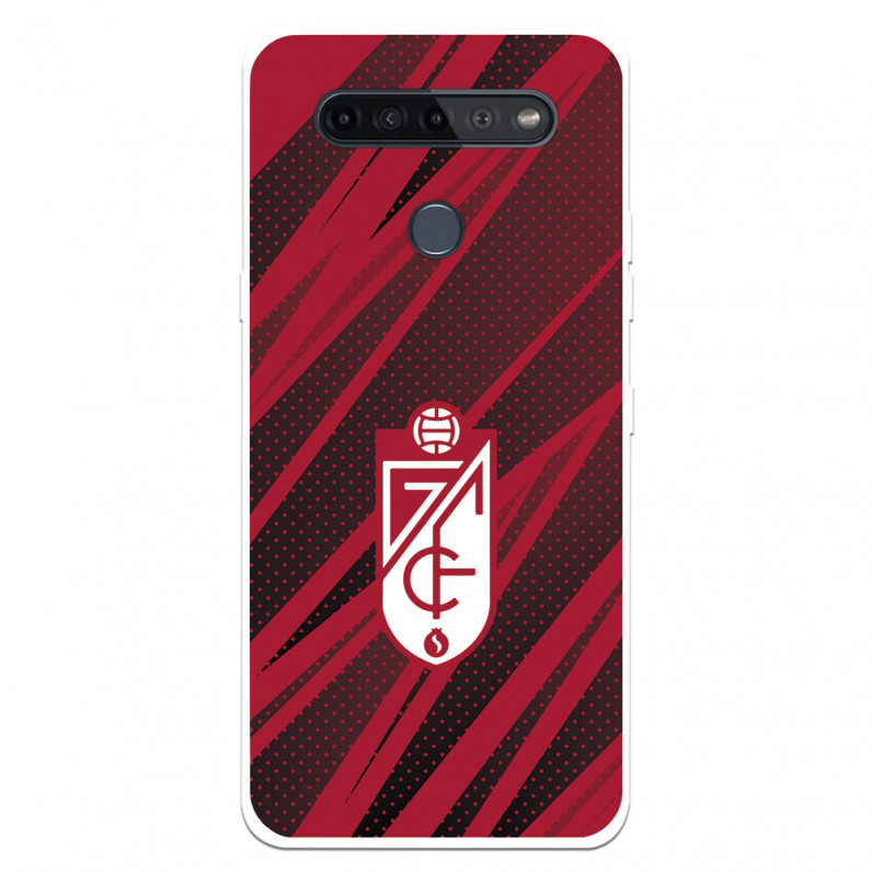 Funda para LG K51s del Granada CF Escudo - Líneas Rojas y Negras Escudo - Líneas Rojas y Negras - Licencia Oficial Granada CF