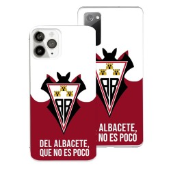 Funda Oficial Albacete -  Escudo Fondo Blanco y Rojo