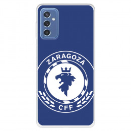 Funda para Samsung Galaxy M52 5G del Zaragoza CF Femenino Escudo Grande Fondo Azul  - Licencia Oficial Zaragoza CF Femenino
