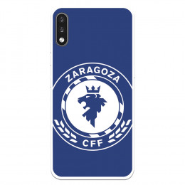 Funda para LG K22 del Zaragoza CF Femenino Escudo Grande Fondo Azul  - Licencia Oficial Zaragoza CF Femenino