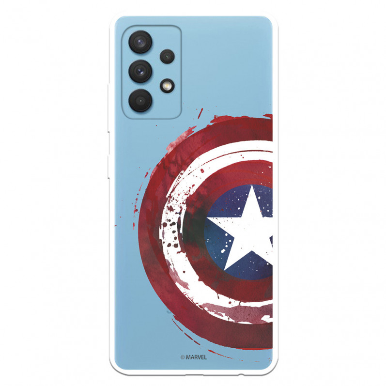 Funda para Samsung Galaxy A32 4G Oficial de Marvel Capitán América Escudo Transparente - Marvel