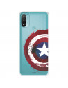 Funda para Motorola Moto E30 Oficial de Marvel Capitán América Escudo Transparente - Marvel