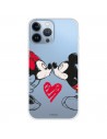 Funda para iPhone 13 Pro Max Oficial de Disney Mickey y Minnie Beso - Clásicos Disney